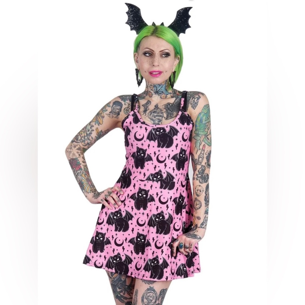 TOO FAST: Vampurr The Vampire Cat Skater Dress